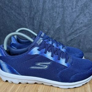 Skechers Go Walk Sneakers 9 M Classic Bungee Shoes Bue Tie Dye Cherish Daily